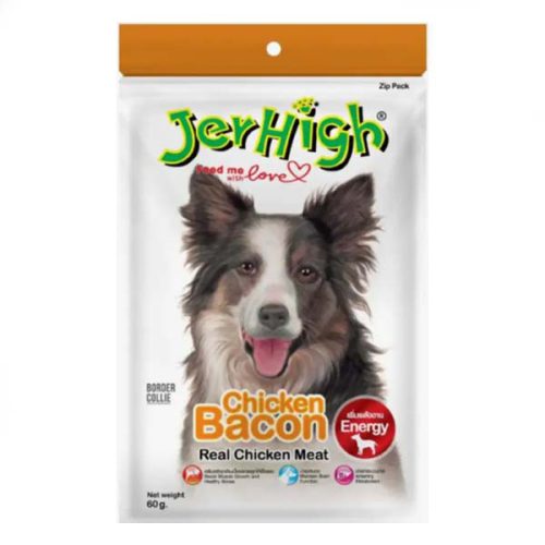JerHigh ‌Chicken Bacon Dog Treats with Real Chicken Meat